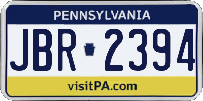 PA license plate JBR2394