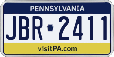 PA license plate JBR2411