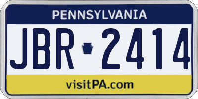 PA license plate JBR2414