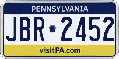 PA license plate JBR2452
