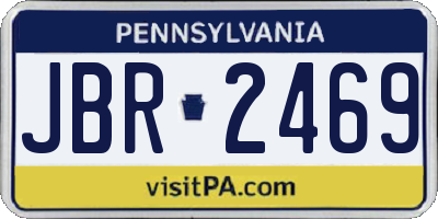 PA license plate JBR2469
