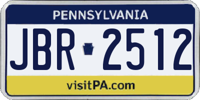 PA license plate JBR2512