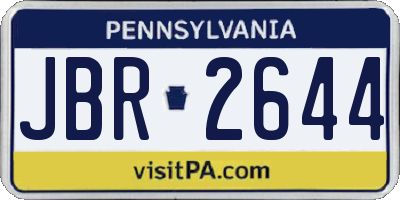 PA license plate JBR2644