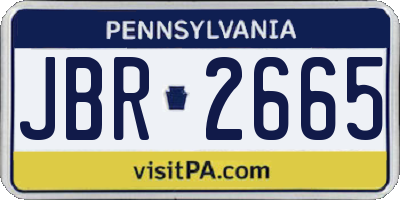 PA license plate JBR2665