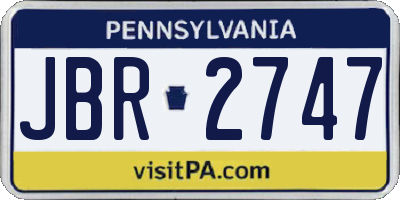 PA license plate JBR2747