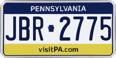 PA license plate JBR2775
