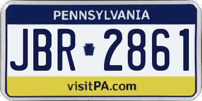 PA license plate JBR2861