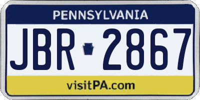 PA license plate JBR2867