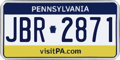 PA license plate JBR2871
