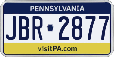 PA license plate JBR2877