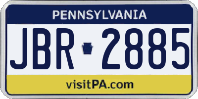 PA license plate JBR2885