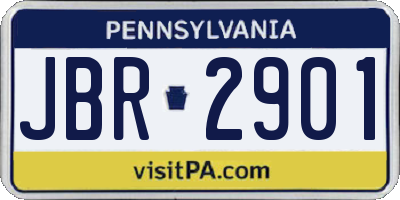 PA license plate JBR2901