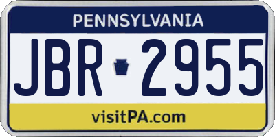 PA license plate JBR2955