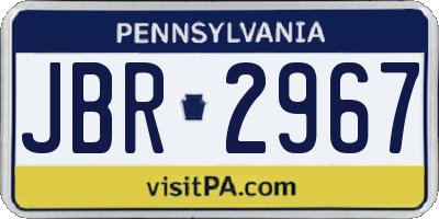 PA license plate JBR2967