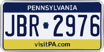 PA license plate JBR2976