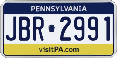 PA license plate JBR2991