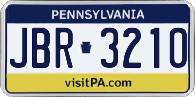 PA license plate JBR3210