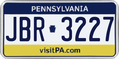 PA license plate JBR3227