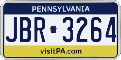 PA license plate JBR3264