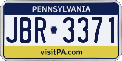PA license plate JBR3371