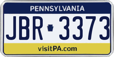 PA license plate JBR3373