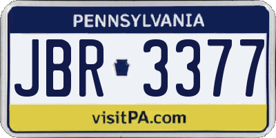 PA license plate JBR3377
