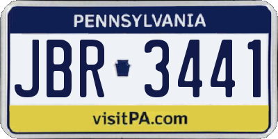 PA license plate JBR3441