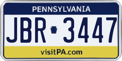 PA license plate JBR3447
