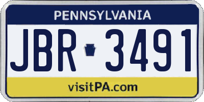 PA license plate JBR3491