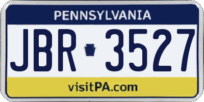 PA license plate JBR3527