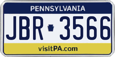 PA license plate JBR3566