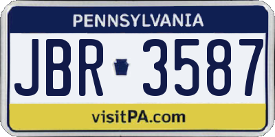 PA license plate JBR3587