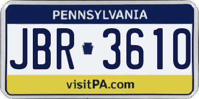 PA license plate JBR3610