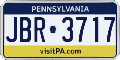 PA license plate JBR3717