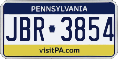 PA license plate JBR3854