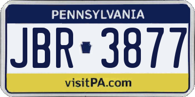 PA license plate JBR3877