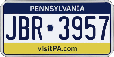 PA license plate JBR3957