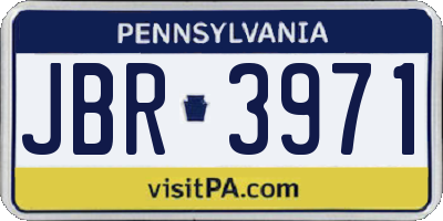 PA license plate JBR3971