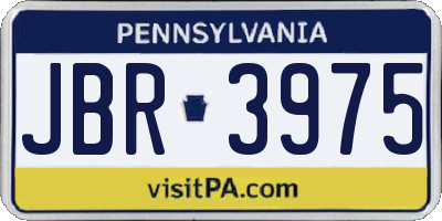 PA license plate JBR3975