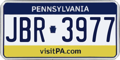 PA license plate JBR3977