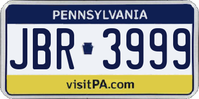PA license plate JBR3999