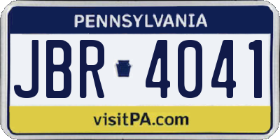 PA license plate JBR4041