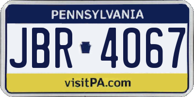PA license plate JBR4067