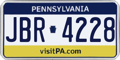PA license plate JBR4228