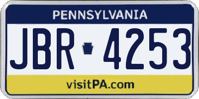 PA license plate JBR4253