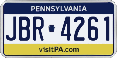 PA license plate JBR4261