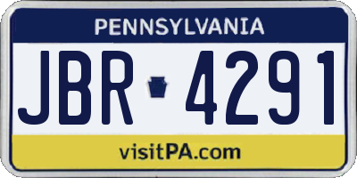 PA license plate JBR4291