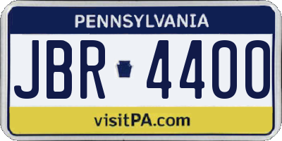 PA license plate JBR4400