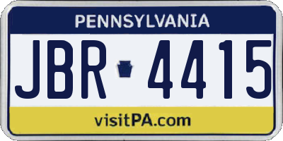 PA license plate JBR4415