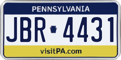 PA license plate JBR4431